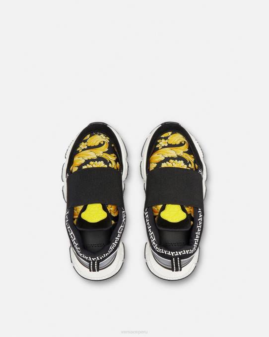 Versace zapato niños zapatillas trigreca barroco 6BPV2051 negro y estampado